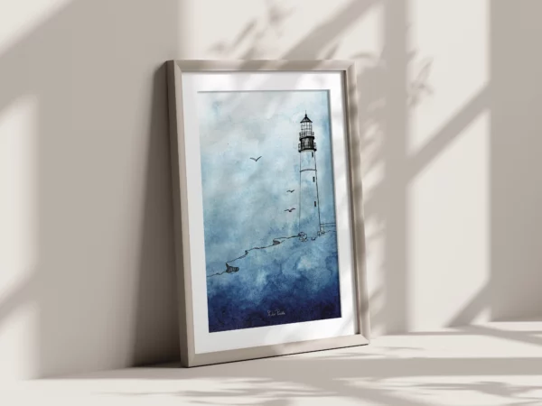 studiopardela-papeterie-affiche-aquarelle-phare-cadre-bois